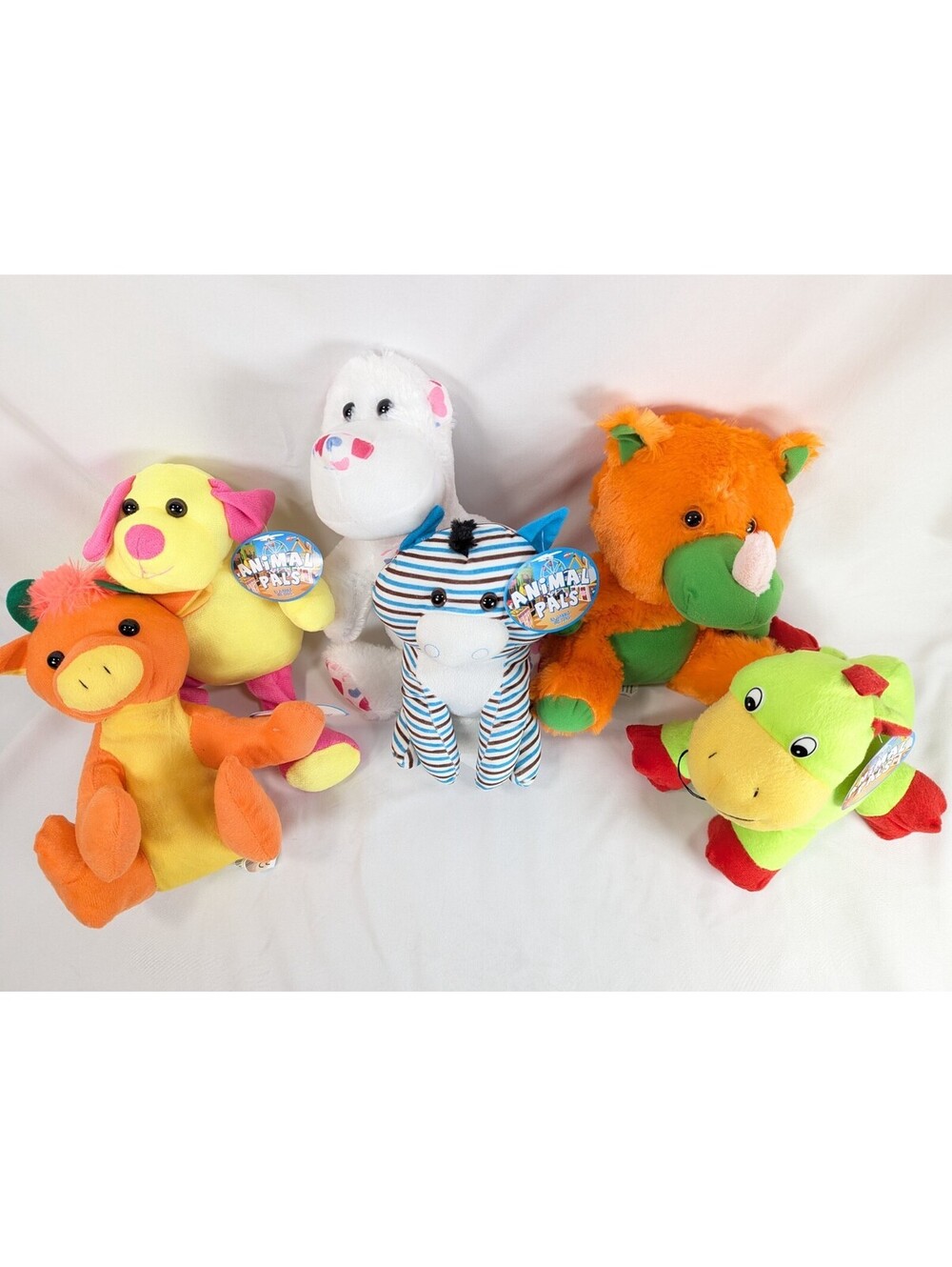 Kellytoy Animal Pals Plush Toy Set 2019 Colorful Stylized Animals New With Tags - Picture 4 of 15